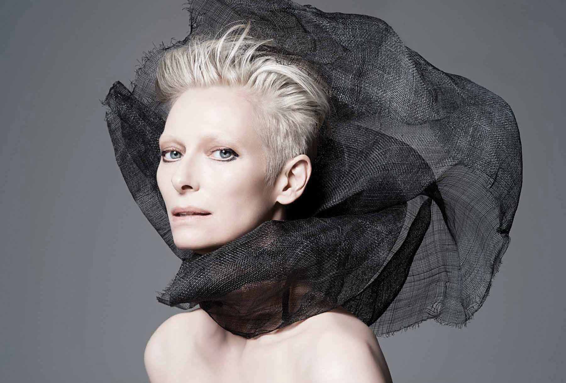 Tilda Swinton for the new Eye Opening Act Spring/Summer ’15 make-up collection, shot by Nars