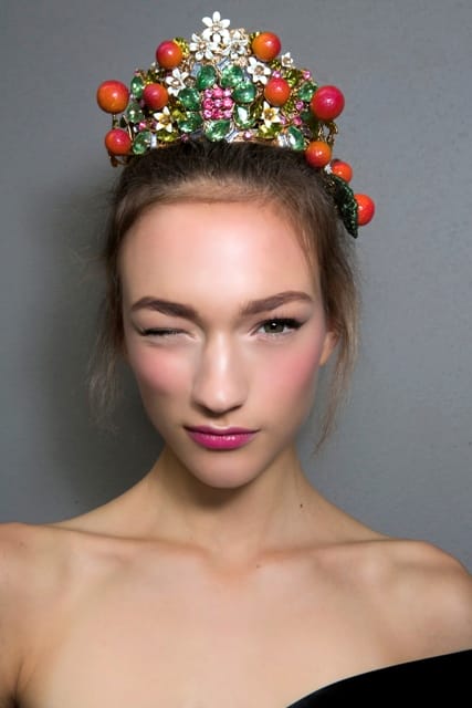 Fruit looped crown at Dolce & Gabbana Spring/Summer '16