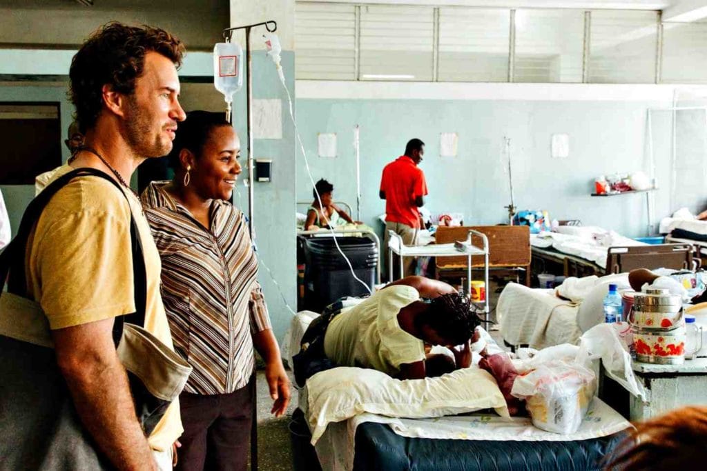 Blake Mycoskie visiting a newly established safe birth center in Haiti