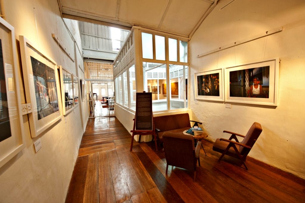 The spacious art gallery of China House often plays hosts to exhibitions
