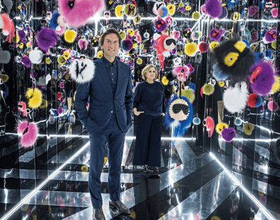 With Pietro Beccari, CEO of Fendi, in the ‘Obsession’ room of 300 bag bugs