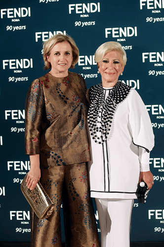 Silvia Venturini with her mother, Anna Fendi
