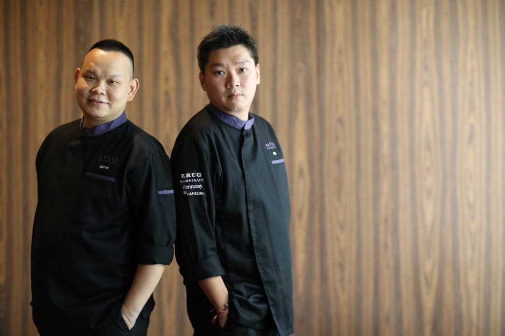 Chef Oscar Wo and Chef E.H. Poh