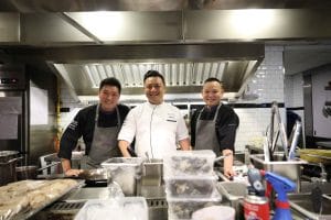 Chef E.H. Poh, Chef James Won, and Chef Oscar