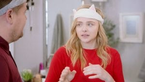 Chloe Moretz teaches James Corden the power of Facial Treatment Essence