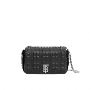 Small Crystal Detail Quilted Check Lambskin Lola Bag
