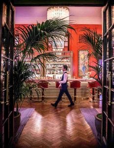 The hotel’s Coral Room, designed by award-winning Martin Brudnizki 