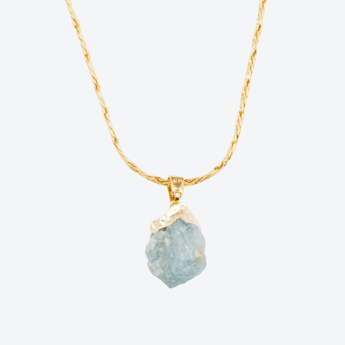 aquamarine 18kt gold necklace