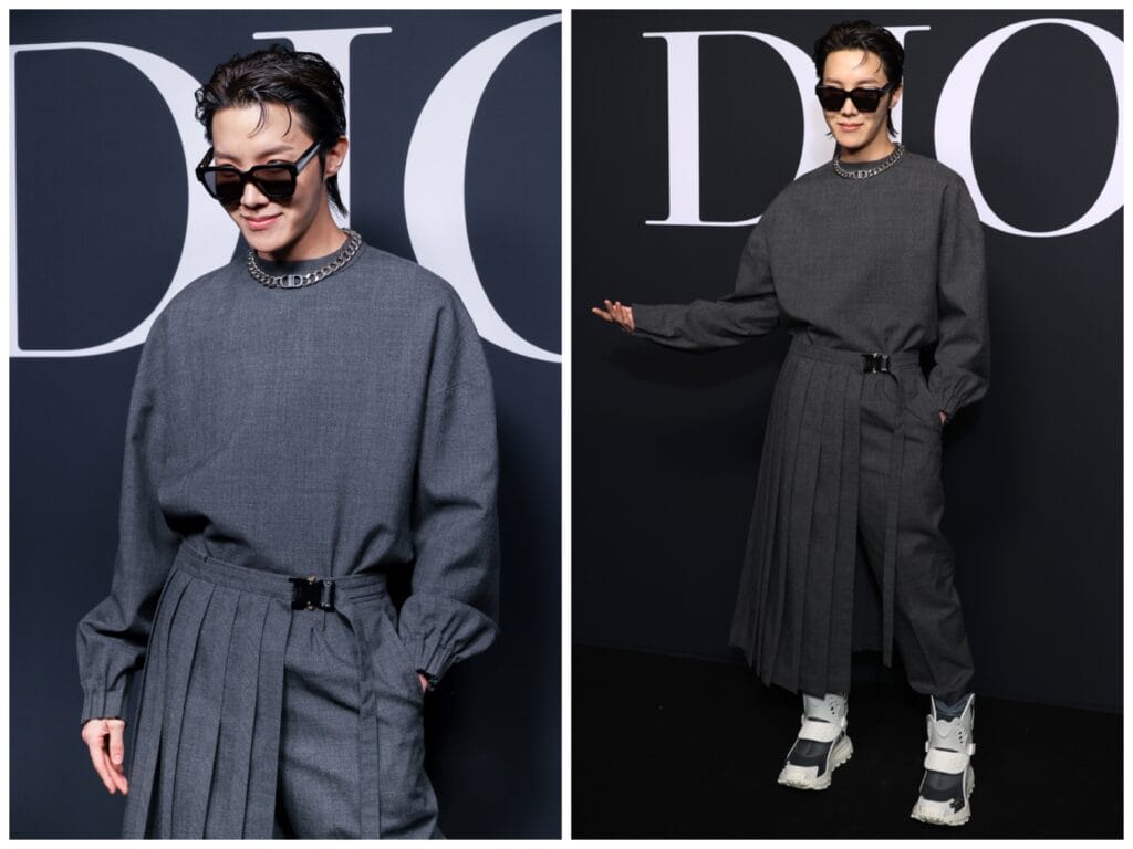 J-Hope of BTS attends the Dior Homme Menswear Fall-Winter 2023-2024 show as part of Paris Fashion Week on January 20, 2023 in Paris, France.