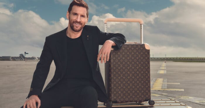 Lionel Messi with Louis Vuitton