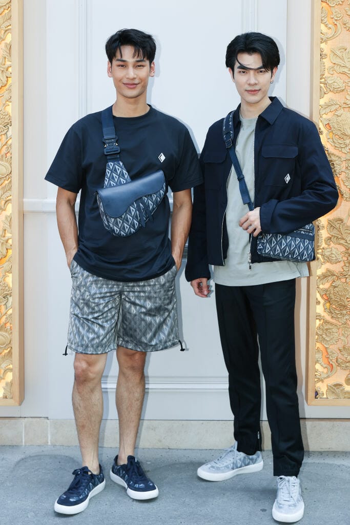 Apo Nattawin and Mile Phakphum Asian Men at Men's Spring/Summer Fashion Week 2024