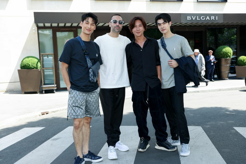 Apo Nattawin and Mile Phakphum Asian Men at Men's Spring/Summer Fashion Week 2024