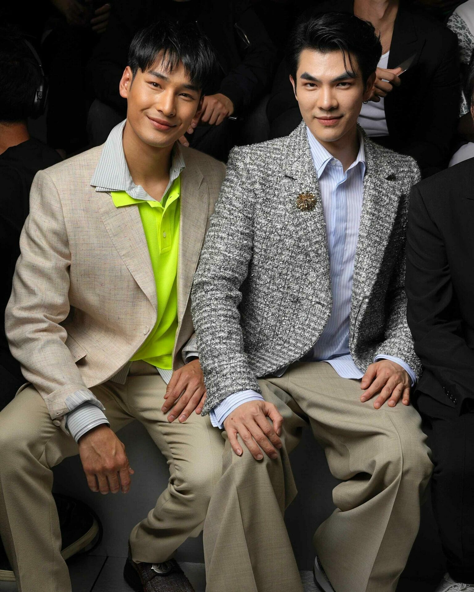 Apo Nattawin Wattanagitiphat, Mile Phakphum Romsaithong, and Guest at the Dior Homme Spring 2024 Menswear Collection Runway Show