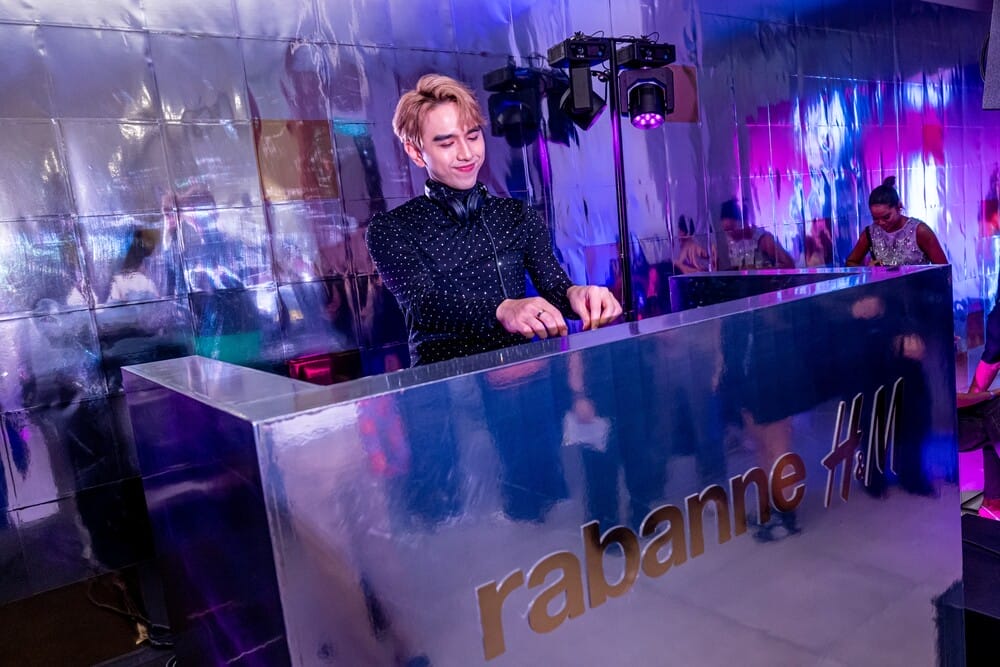 h&m celebrates the rabanne collaboration in singapore with dj perry