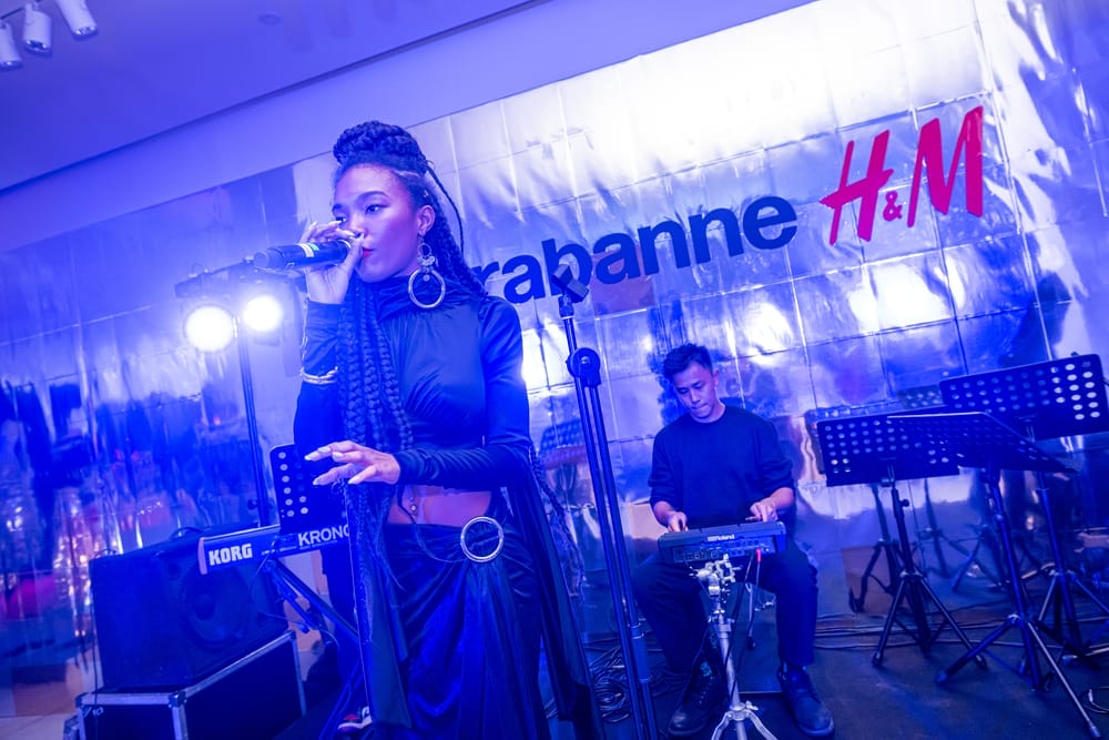 h&m celebrates the rabanne collaboration in singapore with keyana