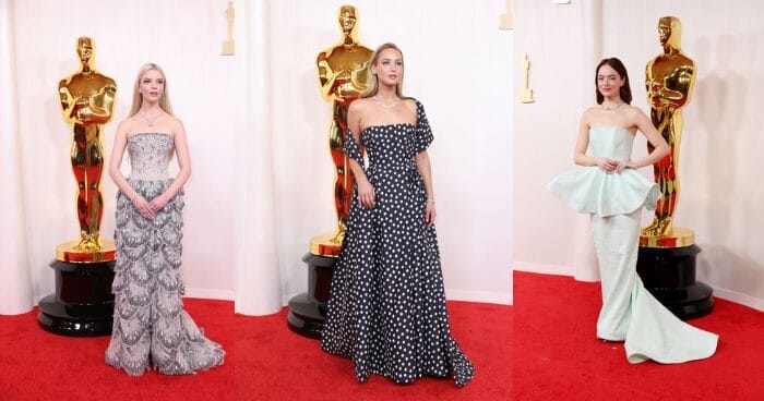 emma stone, jennifer lawrence and anya taylor-joy as best-dressed from oscars 2024