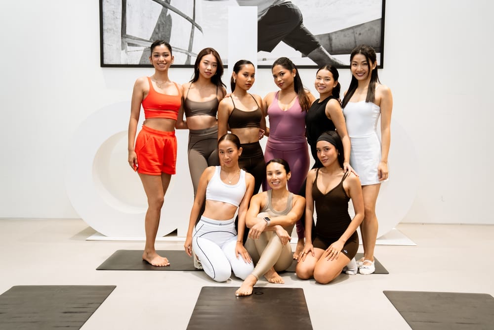 we celebrated national yoga day with alo yoga at the exchange trx
