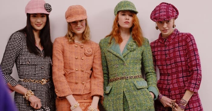 backstage at the Chanel metiers d'art 23/24 runway show