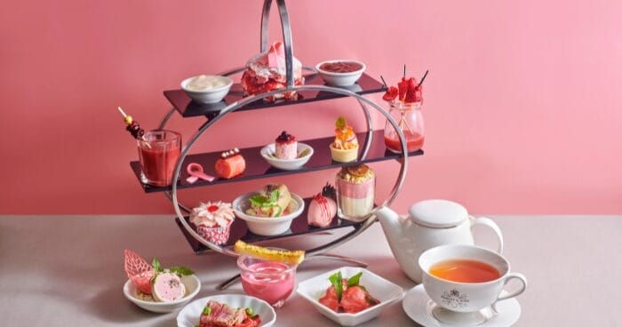 pink october afternoon tea set menus in KL