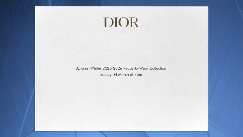 Dior Autumn Winter 2025-2026 collection.