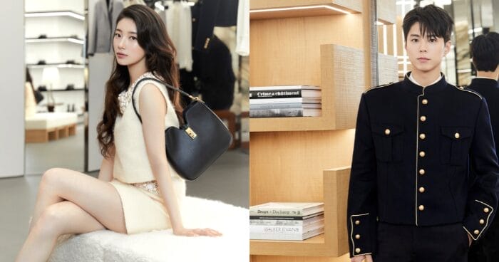 celine global brand ambassadors park bo-gum and suzy bae at ion orchard singapore
