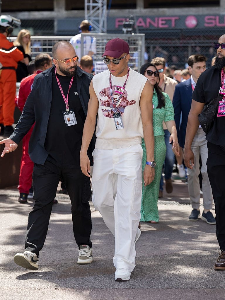 Kylian Mbappé attends the F1 Grand Prix Of Monaco