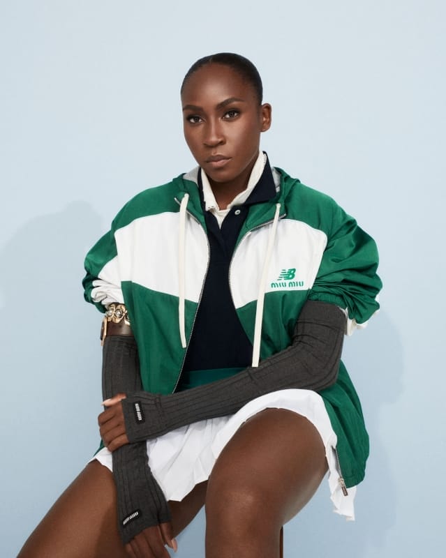 Coco Gauff in New Balance X Miu Miu