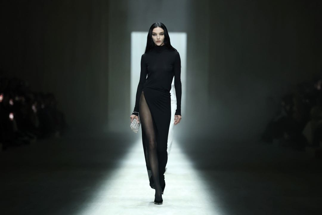 Mariacarla Boscono walks the runway for Gucci's Autumn/Winter 2026 show