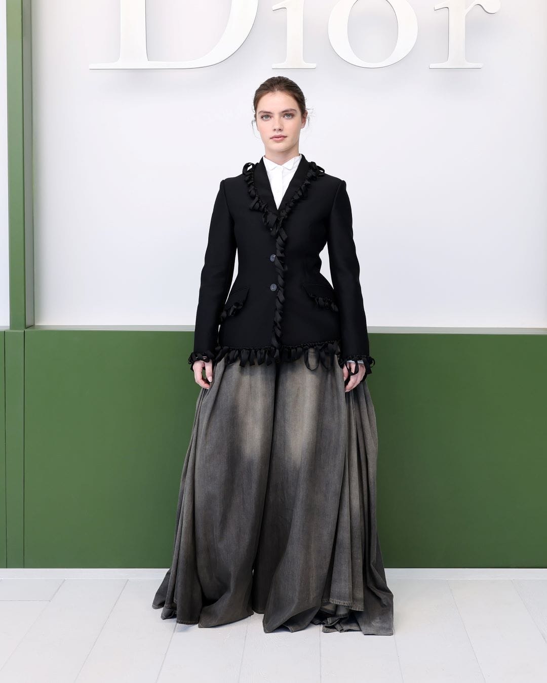 Netflix's Bridgerton star Florence Hunt at Dior aw26 show for Paris fashion week